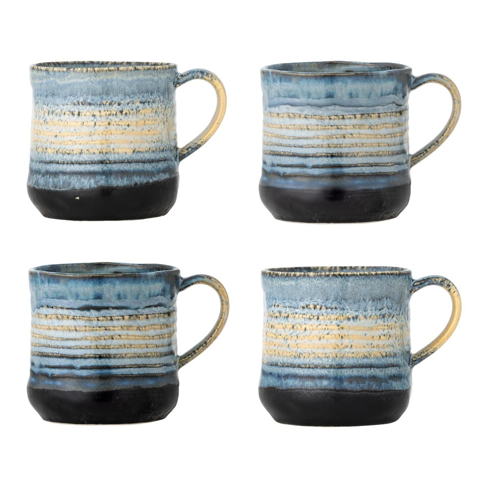 Kék kőedény bögre szett 4 db-os 380 ml Deana  Bloomingville