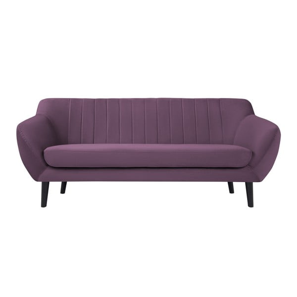 Toscane lila kétszemélyes kanapé, fekete lábakkal - Mazzini Sofas