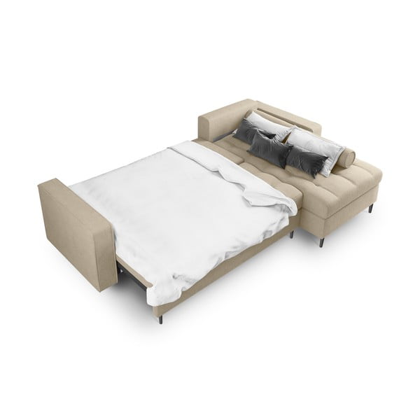 Santo bézs kinyitható sarokkanapé, jobb oldali - Milo Casa-image-4