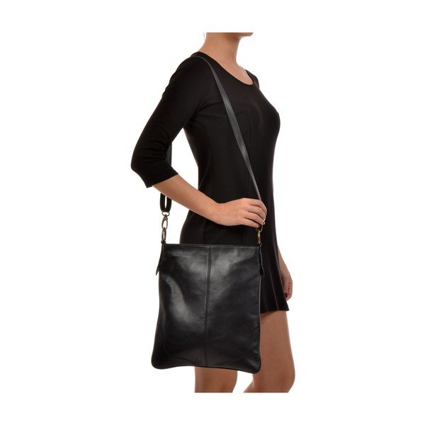Pasca fekete bőr válltáska - Mangotti-image-4