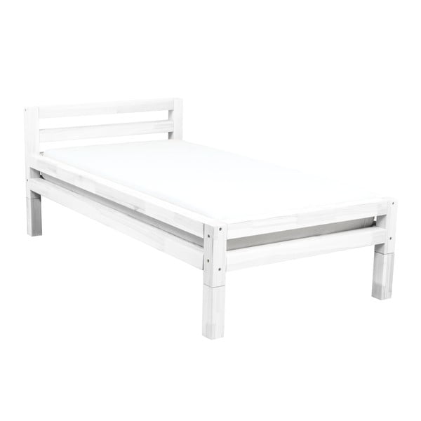 Single fehér egyszemélyes ágy borovi fenyőből, 90 x 180 cm - Benlemi-image-1