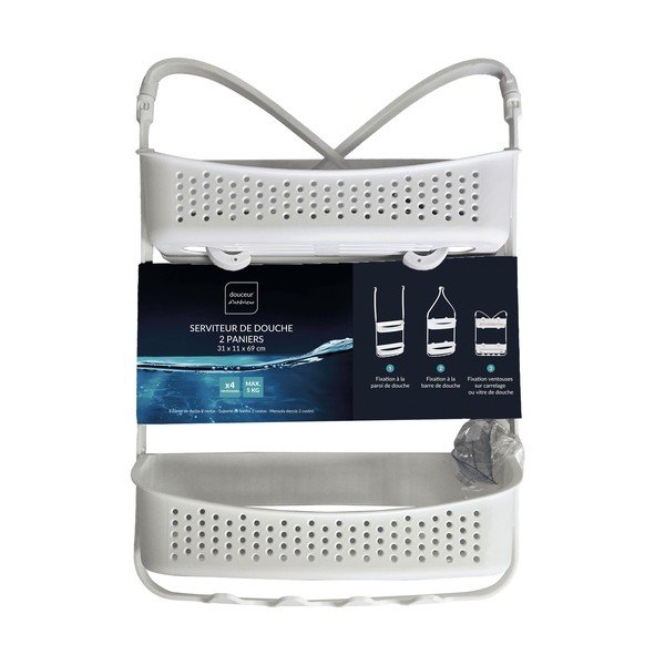 Matt fehér függő műanyag fürdőszobai polc Vesper – douceur d'intérieur-image-4