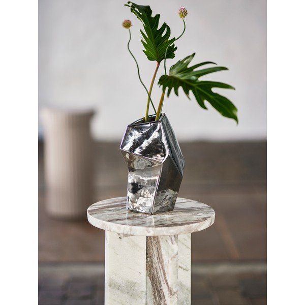 Ezüstszínű kőedény váza (magasság 23 cm) Dimona – Bloomingville-image-1