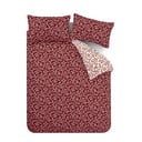 Piros egyszemélyes flanel ágyneműhuzat 135x200 cm Grace Floral Leaf – Catherine Lansfield