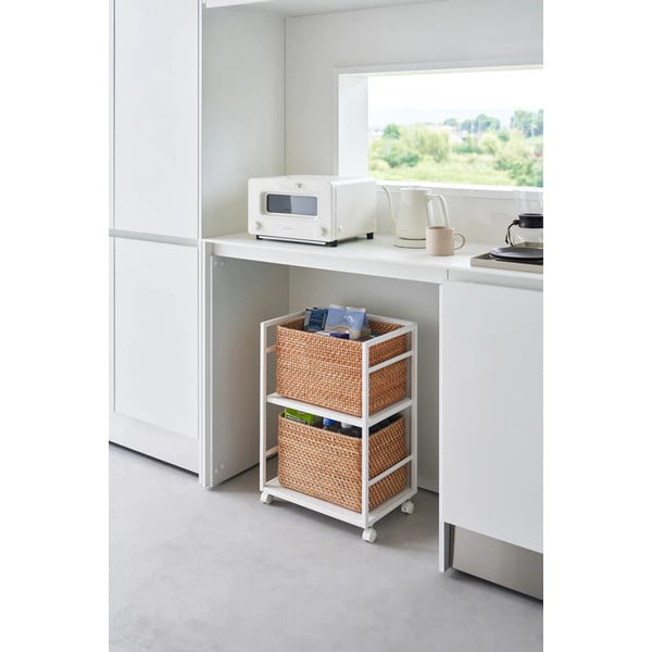 Fehér fém gurulós polcos állvány 42x60 cm Tower – YAMAZAKI-image-4