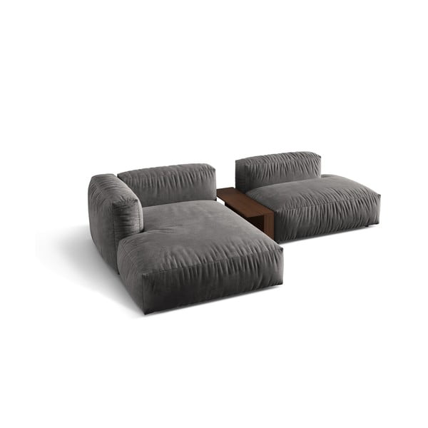 Szürke bársony moduláris sarokkanapé (bal oldali-heverő résszel) Martina – Micadoni -image-2