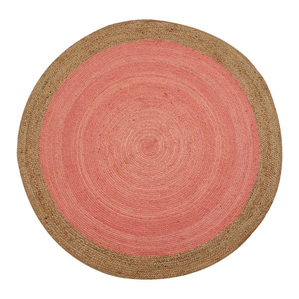 Rózsaszín kültéri juta szőnyeg, ⌀ 120 cm - Native