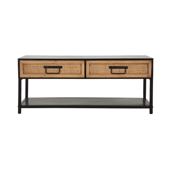 Fekete-natúr színű fém TV-állvány 95x38x38 cm Hanoi – Mauro Ferretti