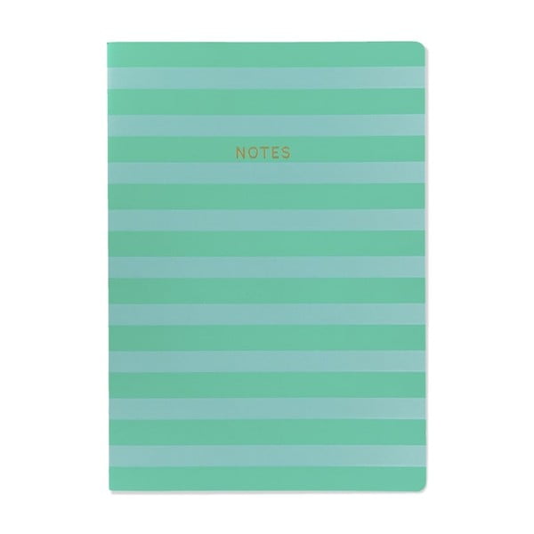 Teal Stripe kék-zöld jegyzetfüzet, A4 - GO Stationery