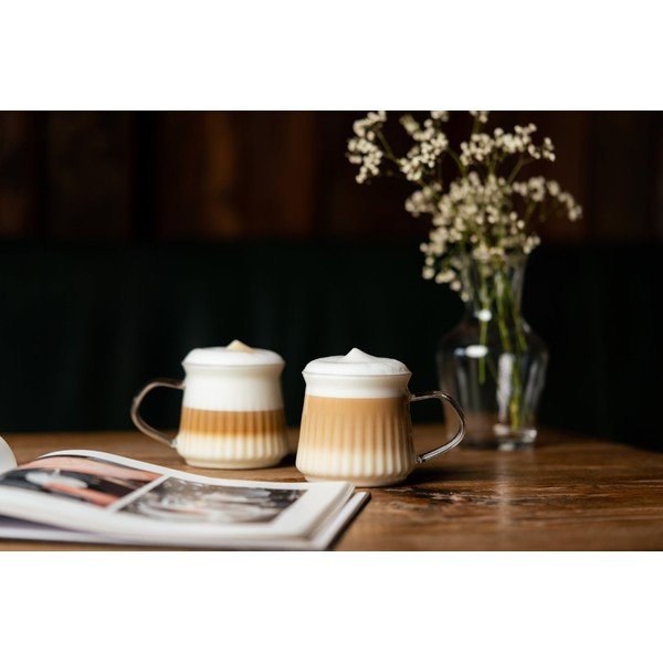 Duplafalú bögre szett cappucinóhoz, 2 db-os  320 ml Mia – Vialli Design-image-2