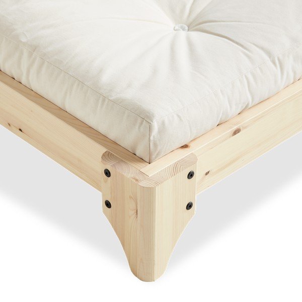 Elan Comfort Mat Natural/Natural borovi fenyőfa franciaágy matraccal, 140 x 200 cm - Karup Design-image-4
