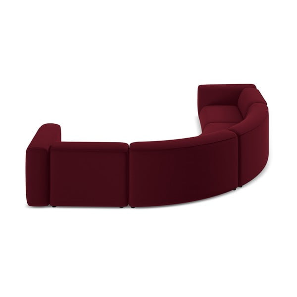 Borvörös bársony sarokkanapé Ekahi – Makamii-image-4