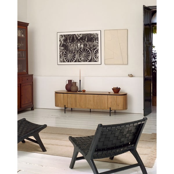 Természetes színű mangófa TV-állvány 200x55 cm Licia - Kave Home-image-1