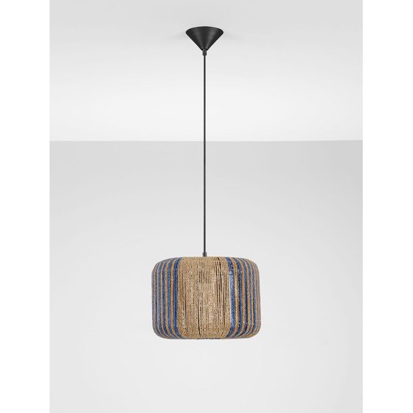 Kék-natúr színű kötél függőlámpa ø 33 cm Abby – Nova Luce-image-3