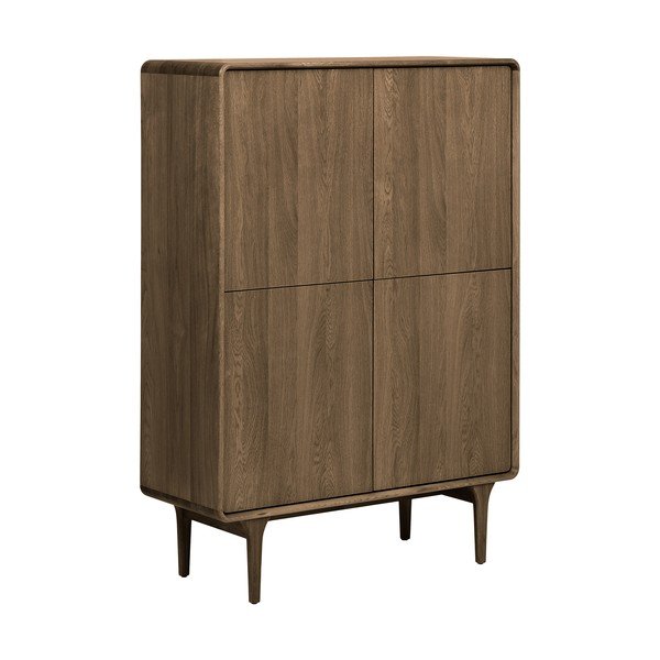 Sötétbarna szekrény tölgyfa dekorral 100x140x40 cm Darwin – House Nordic