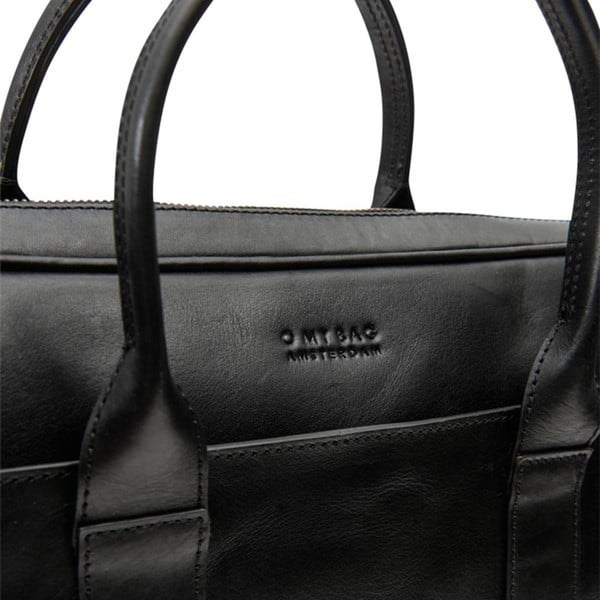 The Harvey fekete, bőr laptoptáska- O My Bag-image-2