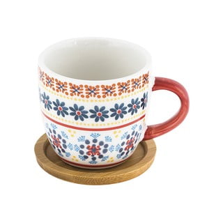 Gardeny 6 db porcelán csésze bambusz csészealjjal - Villa Altachiara