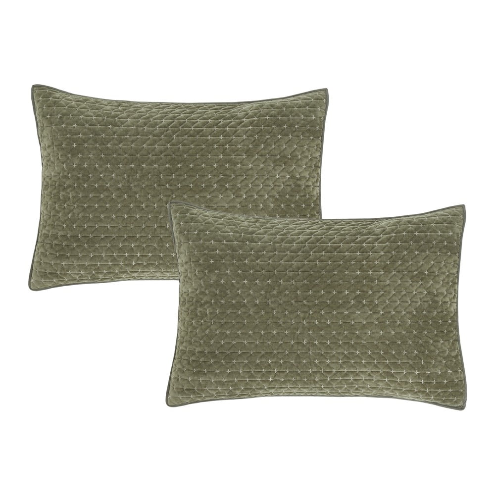 Bársony párnahuzat szett 2 db-os 50x75 cm Attica Velvet Embroidered Bianca