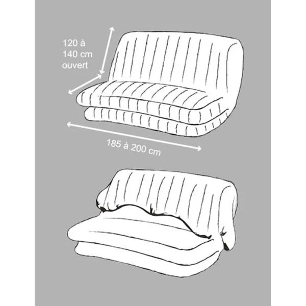 Fekete háromszemélyes gumis kanapé huzat Essentiel – douceur d'intérieur-image-2