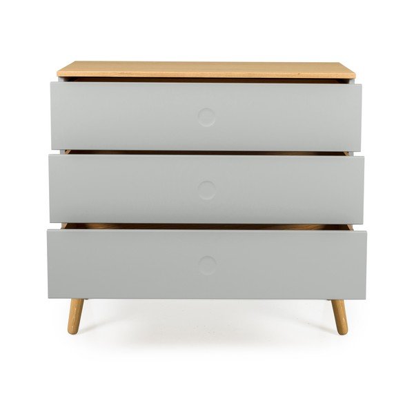 Dot szürke komód tölgyfa dekorral, 90 x 79 cm - Tenzo-image-3