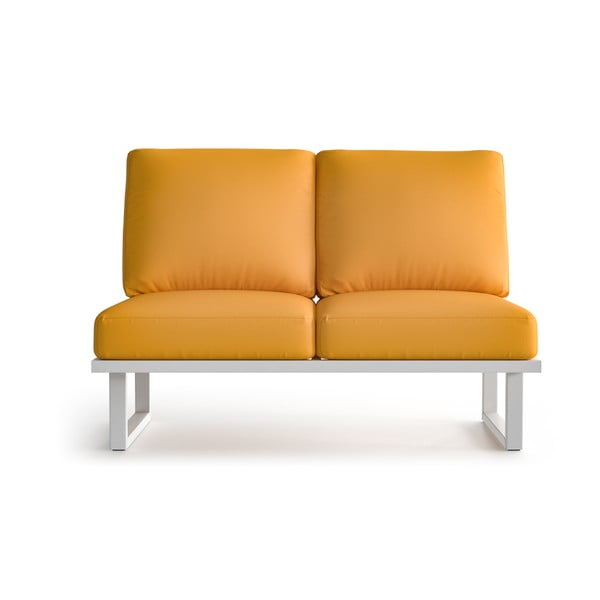 Angie sárga kétszemélyes kerti kanapé, világos lábakkal - Marie Claire Home