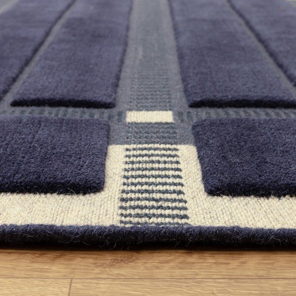 Sötétkék-bézs kézi szövésű gyapjú szőnyeg 120x170 cm – Asiatic Carpets-image-3
