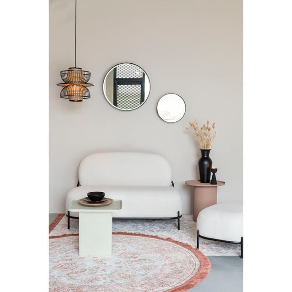 Krémszínű buklé kanapé 125 cm Polly – White Label-image-1