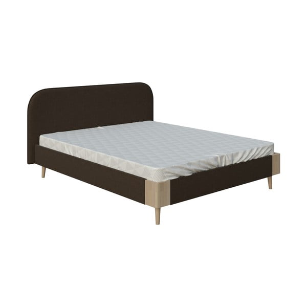 Lagom Plain Soft barna kétszemélyes ágy, 160 x 200 cm - AzAlvásért