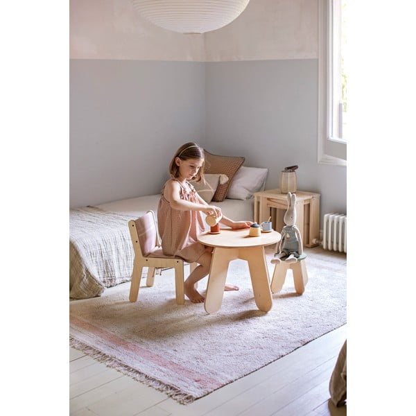 Világos rózsaszín-natúr színű gyerek szék Vintage Nude – Lorena Canals-image-4