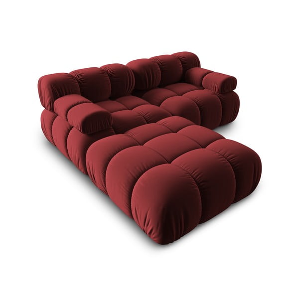 Piros bársony sarokkanapé Bellis – Micadoni Home-image-4
