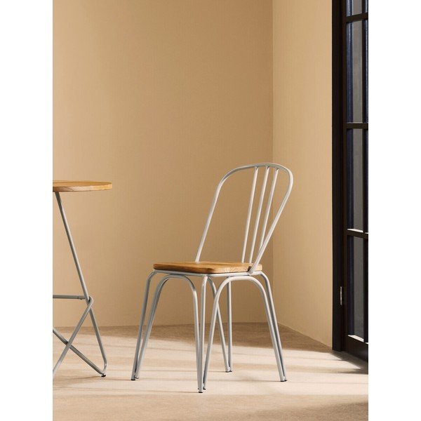 Szürke-natúr színű szilfa étkezőszék District – Premier Housewares-image-1