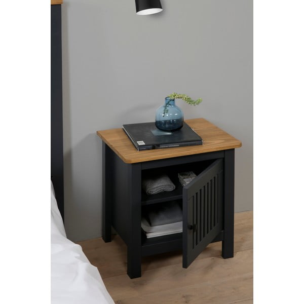 Bruna szürke fa éjjeliszekrény - Marckeric-image-1