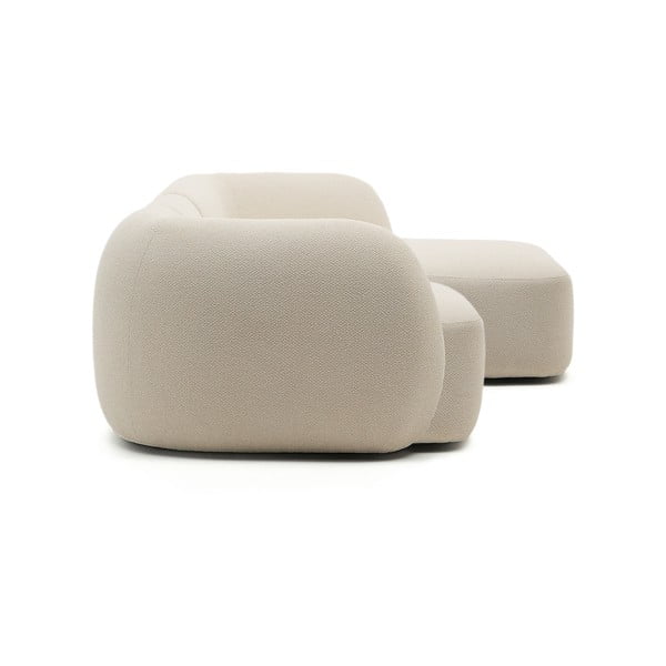 Krémszínű zsenília sarokkanapé (jobb oldali-heverő résszel) Martina – Kave Home-image-3