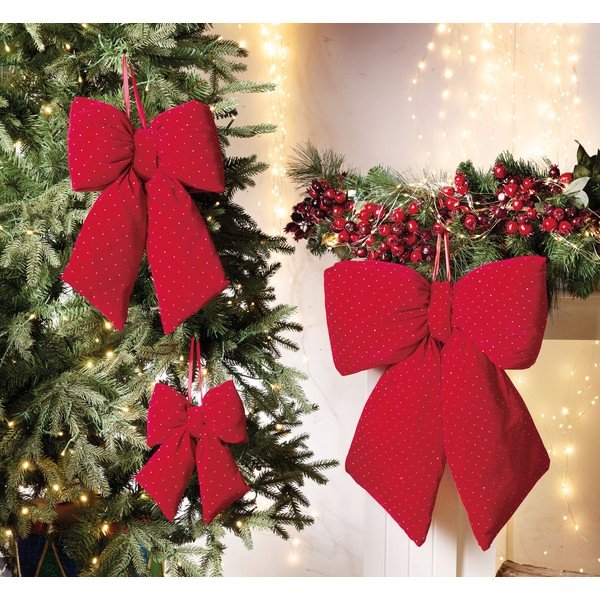 Textil karácsonyi függődísz 28 cm Ribbon – Brandani-image-1
