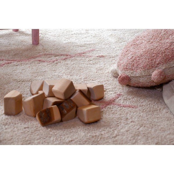 Rózsaszín-krémszínű mosható kézi szövésű pamut szőnyeg 170x240 cm Atlas Natural – Lorena Canals-image-4