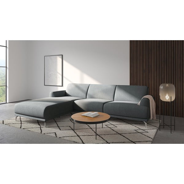 Puzo világosszürke sarokkanapé bal oldali fekvőfotellel - MESONICA-image-1