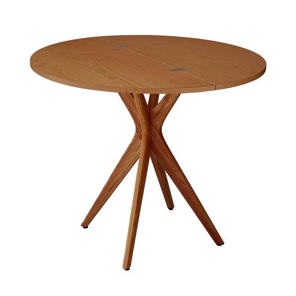 Kerek bővíthető étkezőasztal kőrisfa dekoros asztallappal 45x90 cm Jubi – Ragaba-image-2