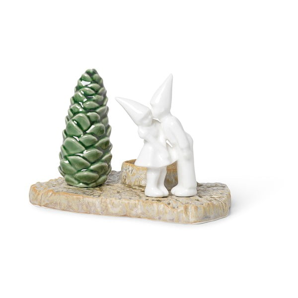 Christmass Kiss karácsonyi agyagkerámia gyertyatartó, hosszúság 17 cm - Kähler Design-image-3