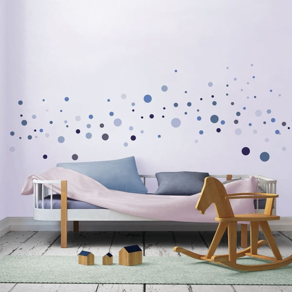 Round Stickers 100 db-os kék falmatrica szett - Ambiance-image-4