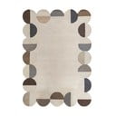 Szürkésbézs kézi szövésű gyapjú szőnyeg 160x230 cm Mia Scallop Frame – Flair Rugs