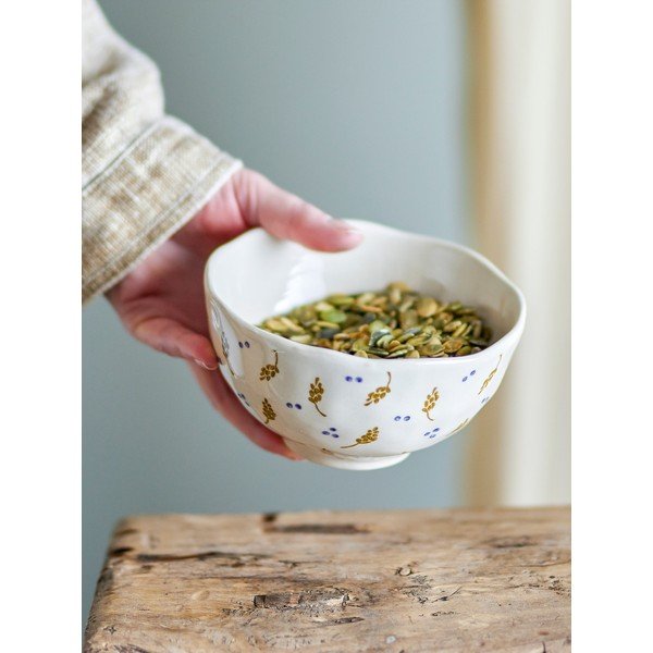 Krémszínű agyagkerámia tálka 400 ml Pippine – Bloomingville-image-1