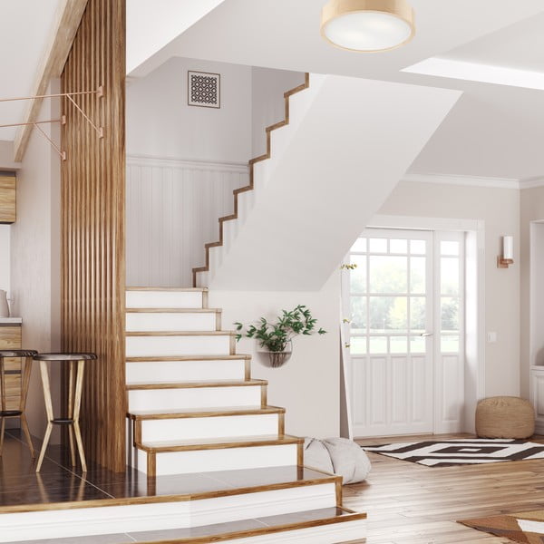 Világosbarna mennyezeti lámpa üveg búrával ø 37 cm Eveline – LAMKUR-image-1