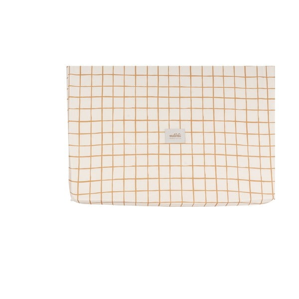 Gumis pamut gyerek lepedő babaágyhoz 80x160 cm Camel Check – Malomi Kids-image-2