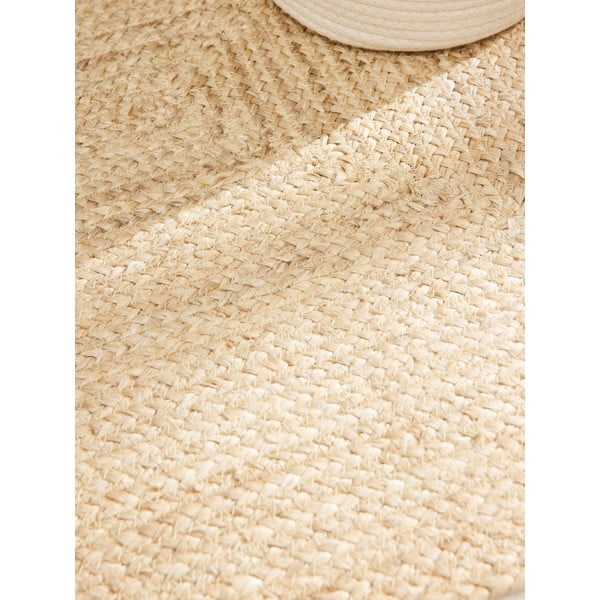 Világos natúr színű kétoldalas kézi szövésű juta szőnyeg 80x150 cm Sharmila Natural White – Hanse Home-image-3