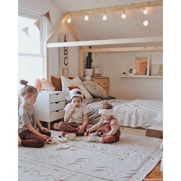 Fehér mosható kézi szövésű pamut szőnyeg 140x200 cm Tribu Natural – Lorena Canals-image-1