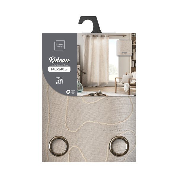 Natúr színű függöny 140x240 cm Cirana – douceur d'intérieur-image-3