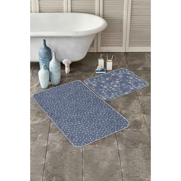 Kék fürdőszobai kilépő szett 2 db-os 100x60 cm - Minimalist Home World-image-3