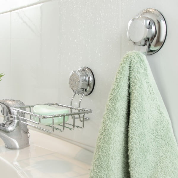 Ezüstszínű öntapadós műanyag akasztó szett 4 db-os Bestlock – Compactor-image-3