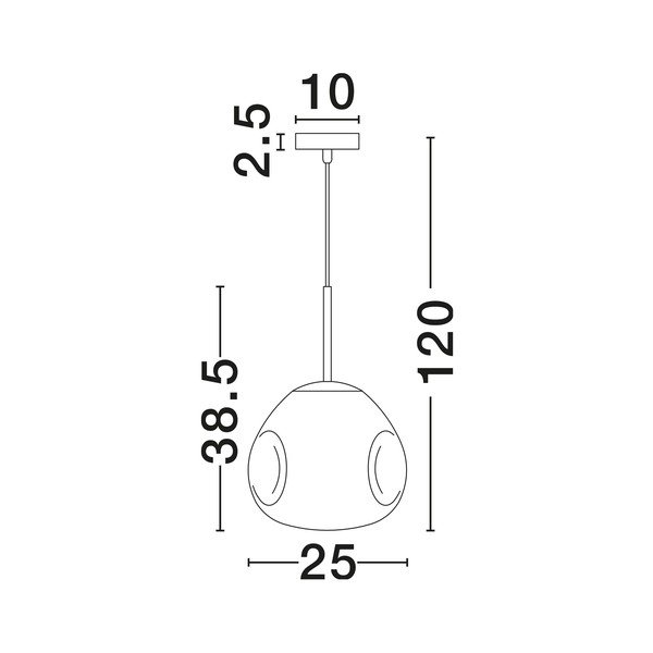 Fényes ezüstszínű üveg függőlámpa ø 25 cm Lava – Nova Luce-image-3