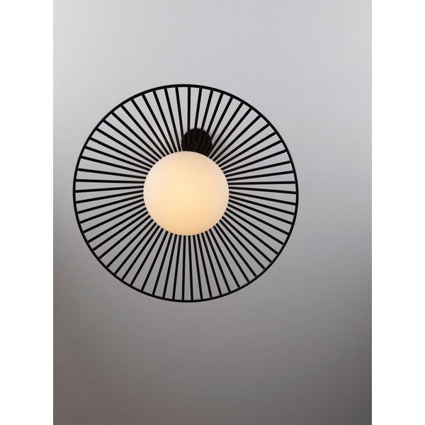 Matt fekete fém LED függőlámpa üveg búrával ø 50 cm Brume – Nova Luce-image-2